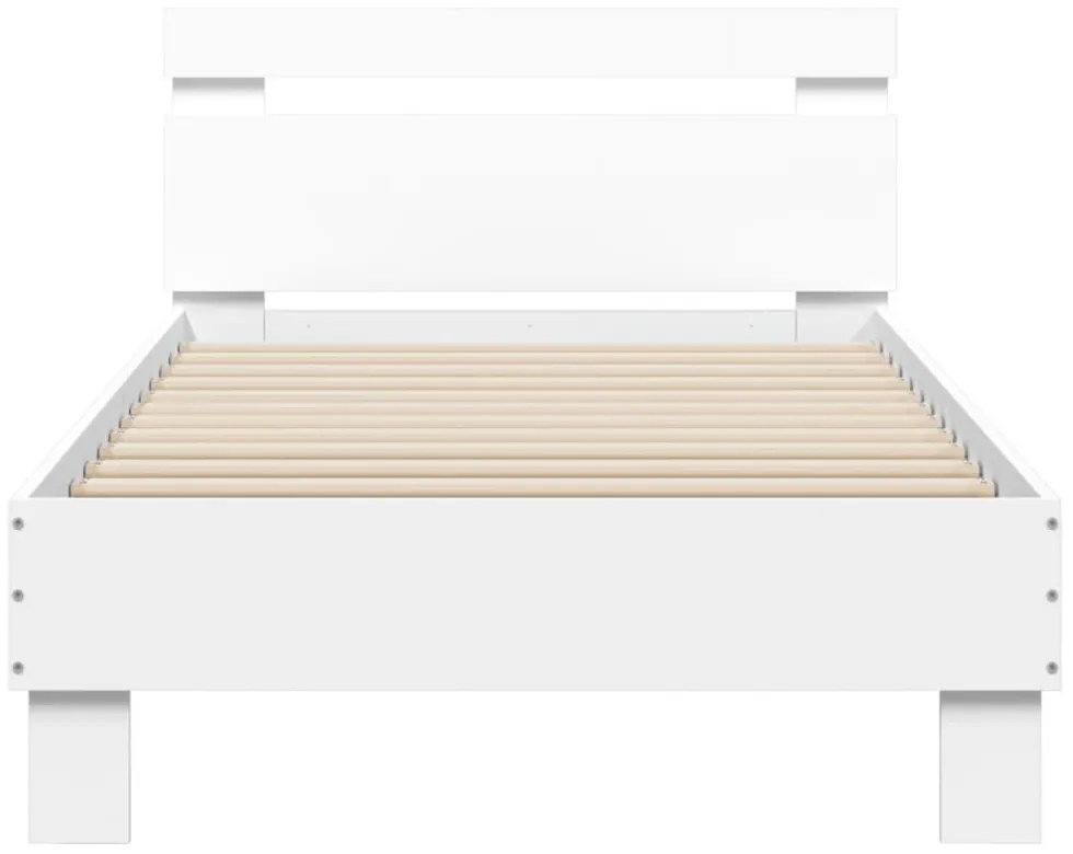 fehér ágykeret fejtámlával és LED-világítással 90 x 200 cm