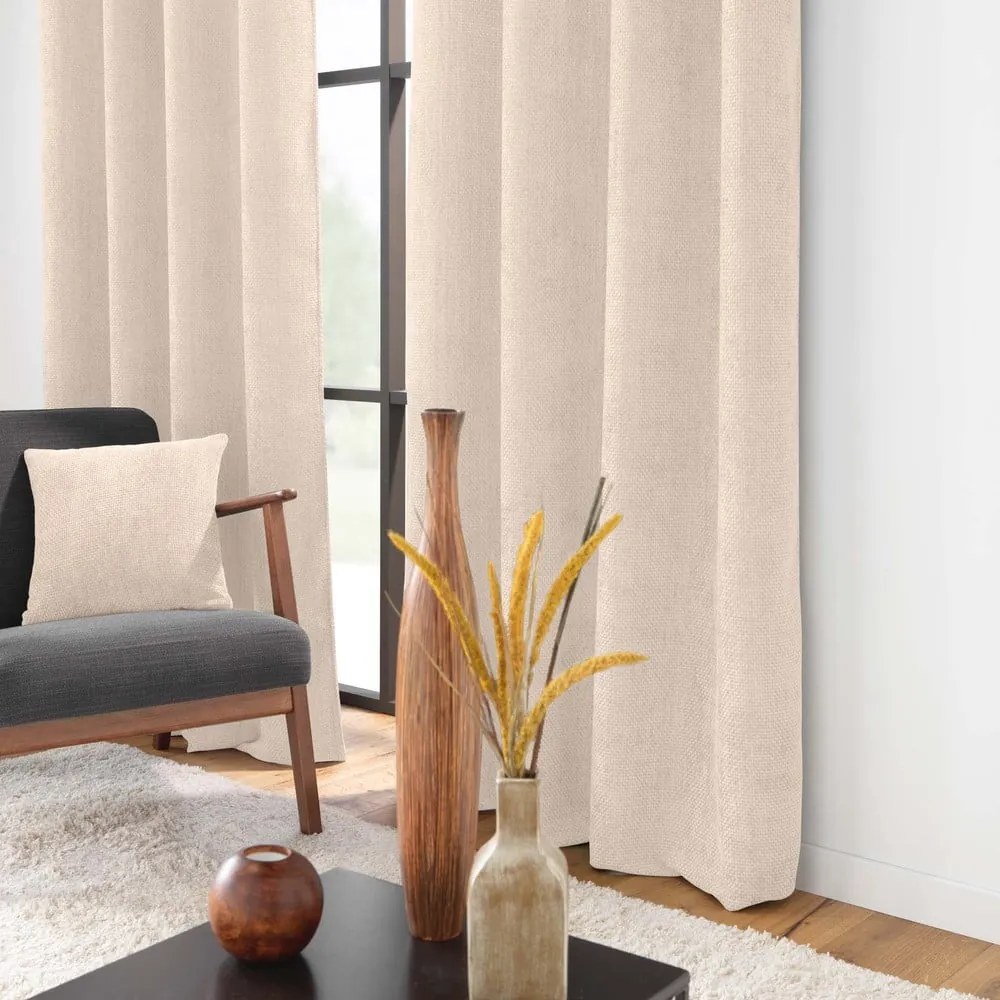 Bézs zsenília függöny 140x260 cm Leo – douceur d'intérieur