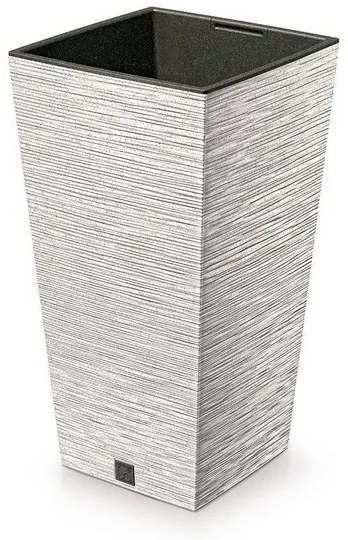 FURU SQUARE ECO WOOD virágtartó 24 cm betéttel, fehér ECO, S