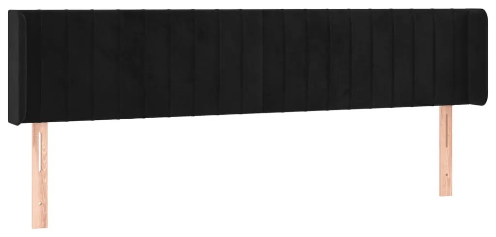 fekete bársony LED-es fejtámla 163 x 16 x 78/88 cm