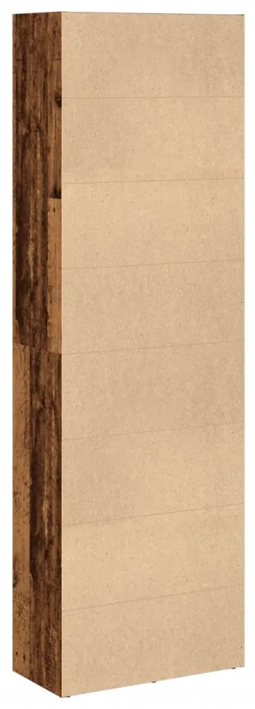 antik fa színű szerelt fa könyvespolc 60 x 30 x 189 cm