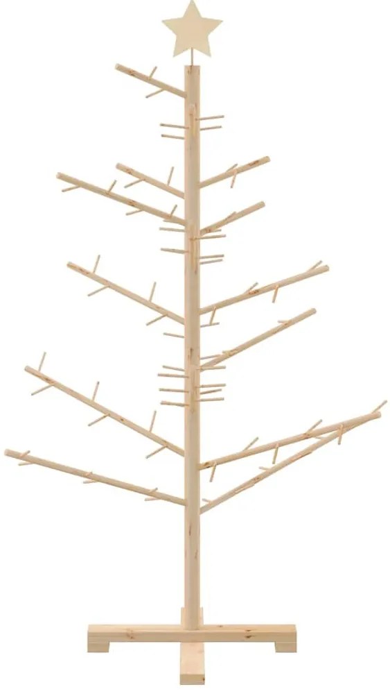 Fából készült Karácsonyfa Természetes 125 cm Tömör fenyőfa