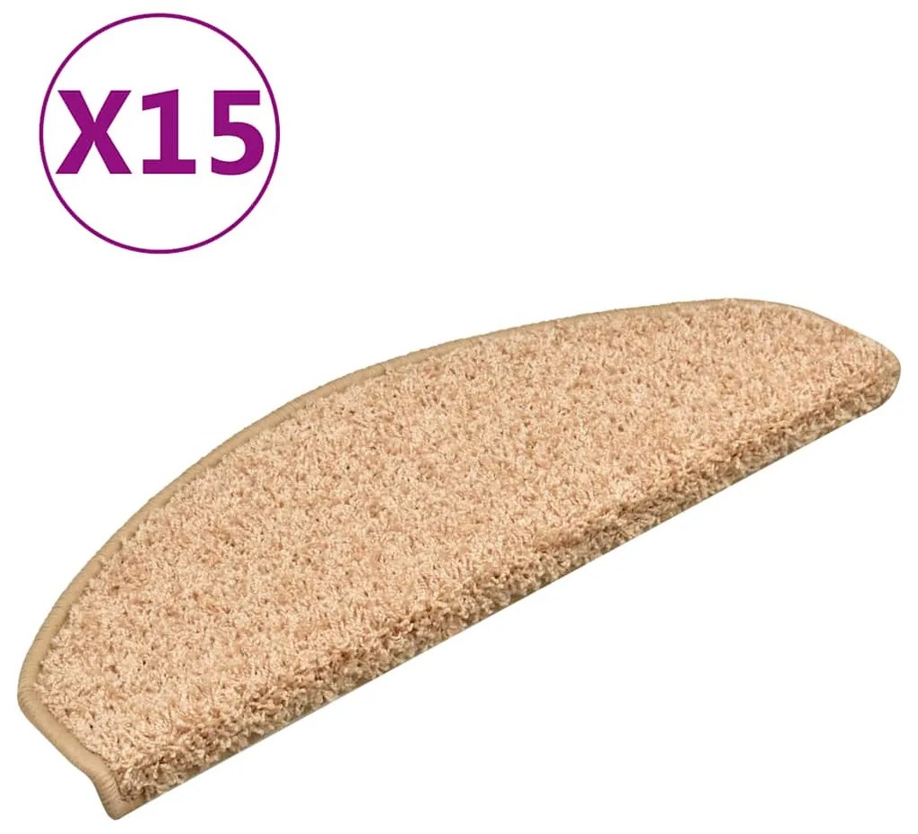 15 db aranyszínű lépcsőszőnyeg 65 x 21 x 4 cm