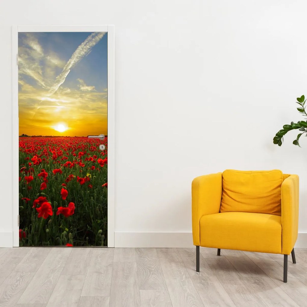 Fotótapéta ajtóra - Pipacsmező (95x205cm)