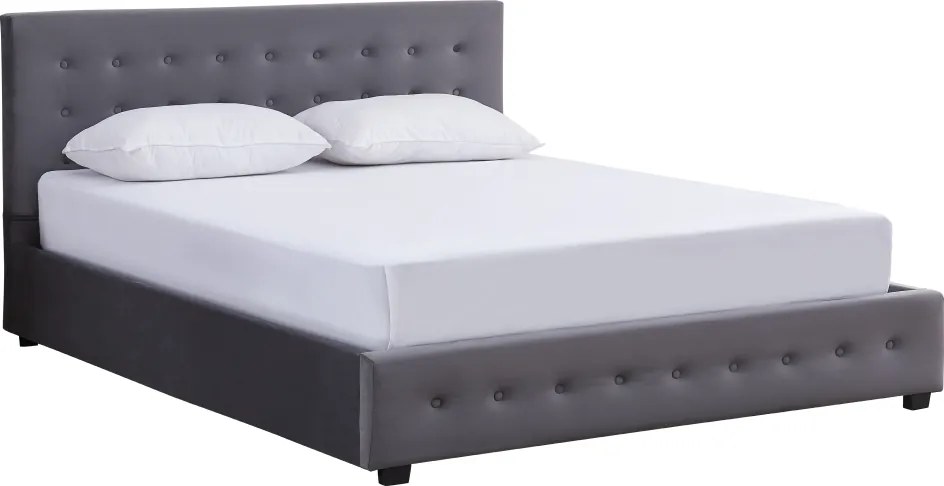 Ágy tárhellyel, 160x200, szürke, MINDY