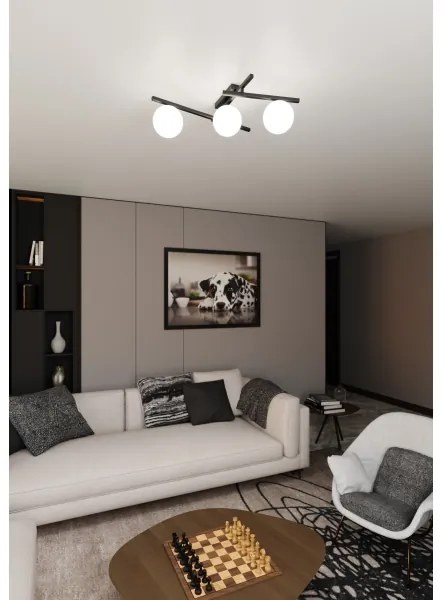 Mennyezeti lámpa SMART 3xE14/10W/230V fekete/fehér