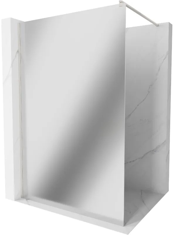 Mexen Kioto, Walk-In zuhany paraván 100 x 200 cm, 8 mm tükörmintás üveg, csiszolt acél profil, 800-100-101-97-50