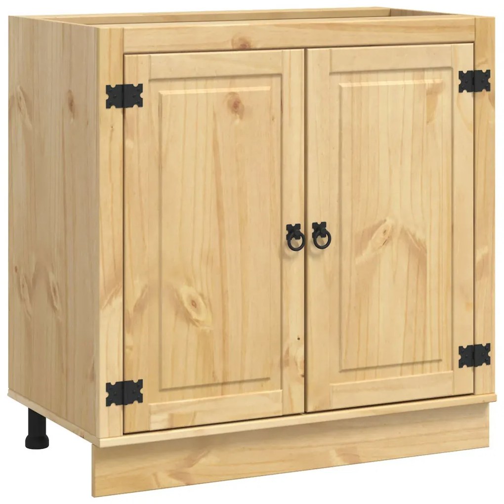 Cabinet polcokkal tárolóval Méz 80 x 46 x 81,5 cm Tömör fenyőfa