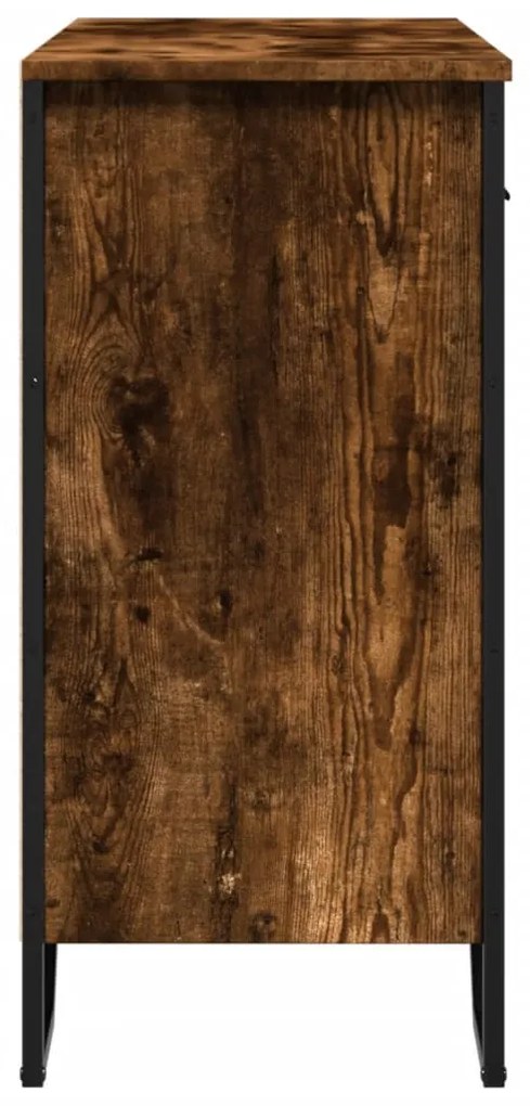 füstös tölgy színű szerelt fa tálalószekrény 79,5x35,5x74,5 cm