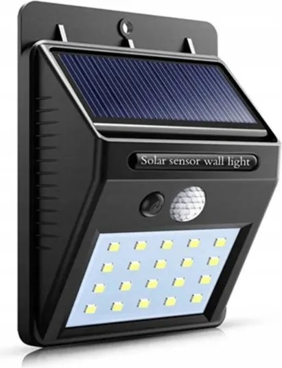 Lámpa Napelemes Kerti Mozgásérzékelő Halogén 20 Led