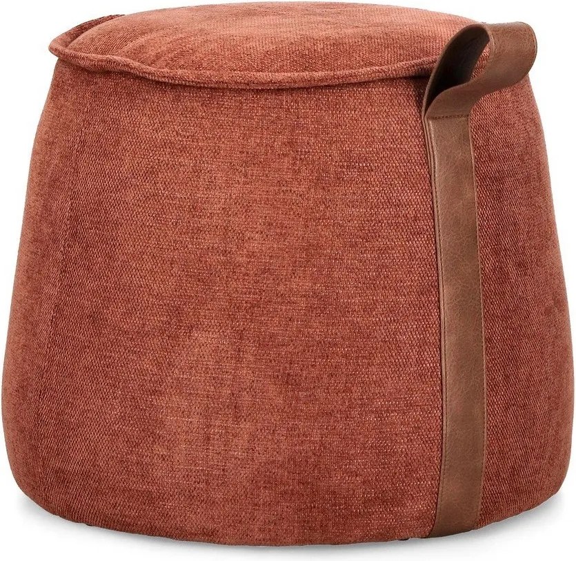 Terrakotta színű zsenília puff Anila – Bizzotto