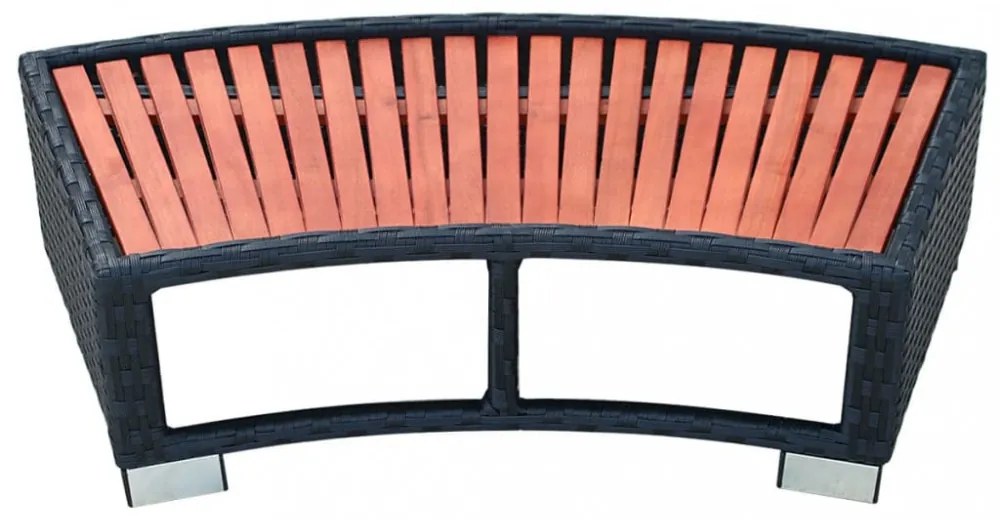 Polyrattan, fekete Spa fellépő 92x45x25 cm