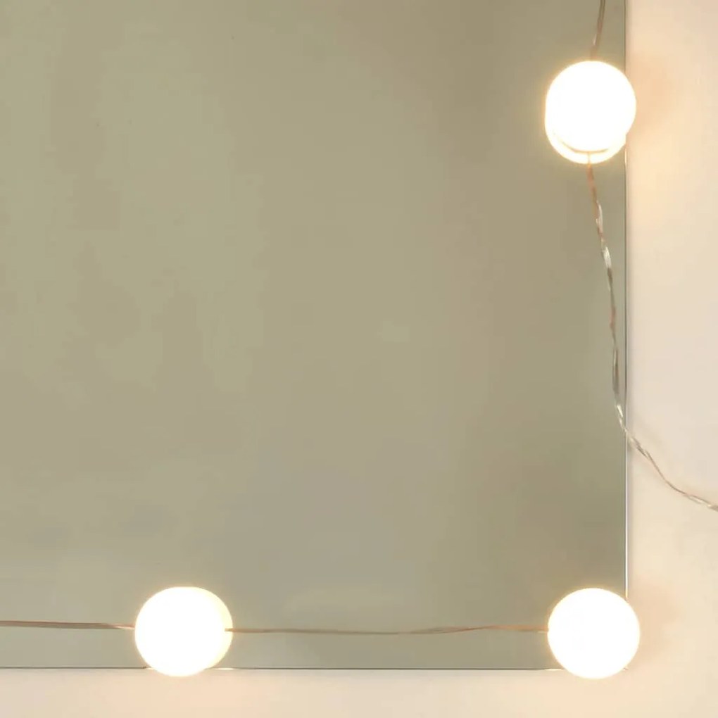 Füstös tölgy színű tükrös szekrény LED-ekkel 90 x 31,5 x 62 cm