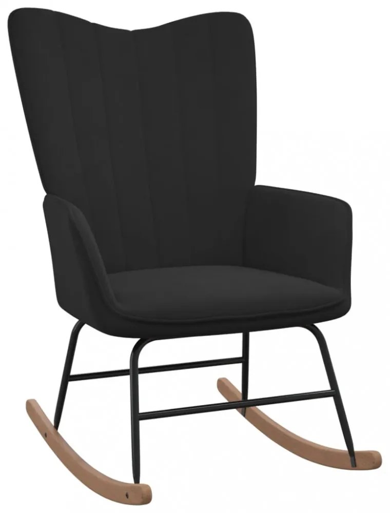 fekete bársony hintaszék lábtartóval