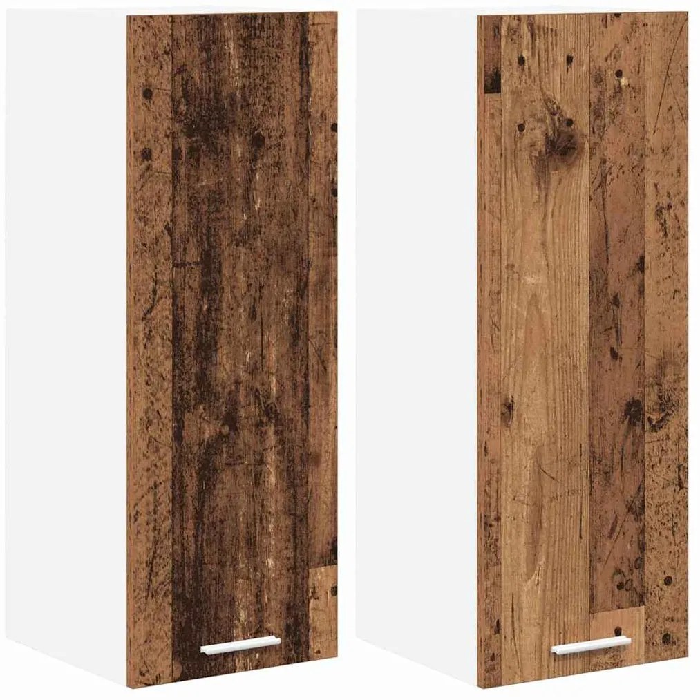 Függő szekrény Riga 2 pcs Régi fa és fehér 30 x 31 x 80 cm