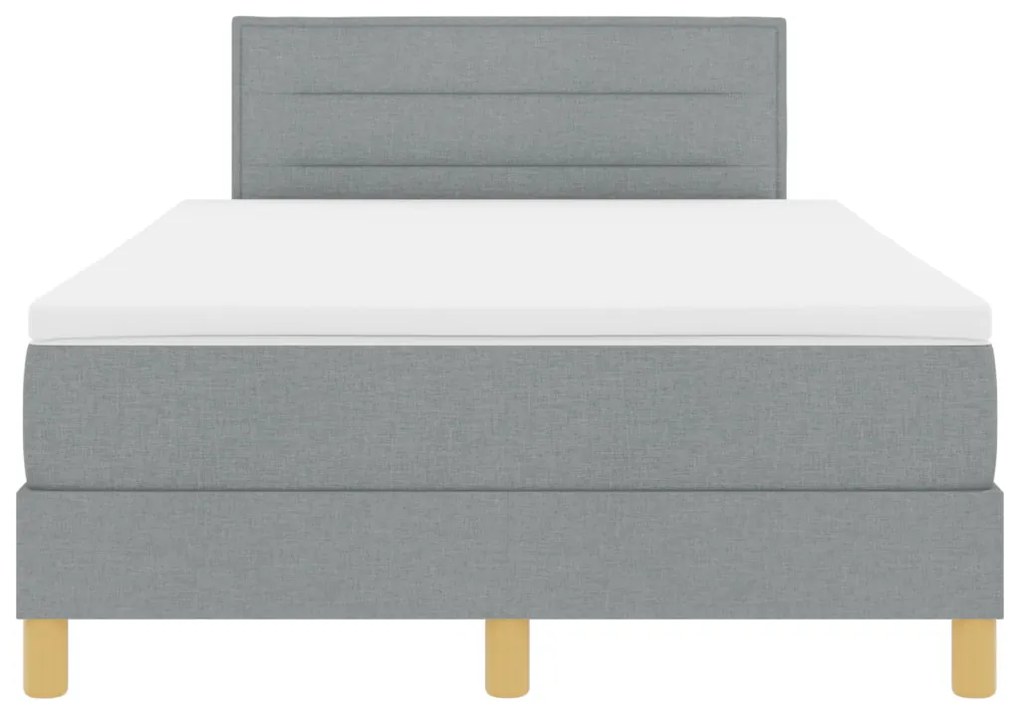 Boxspring Ágy Matraccal és LED Fénnyel, Szürke, 120x200 cm