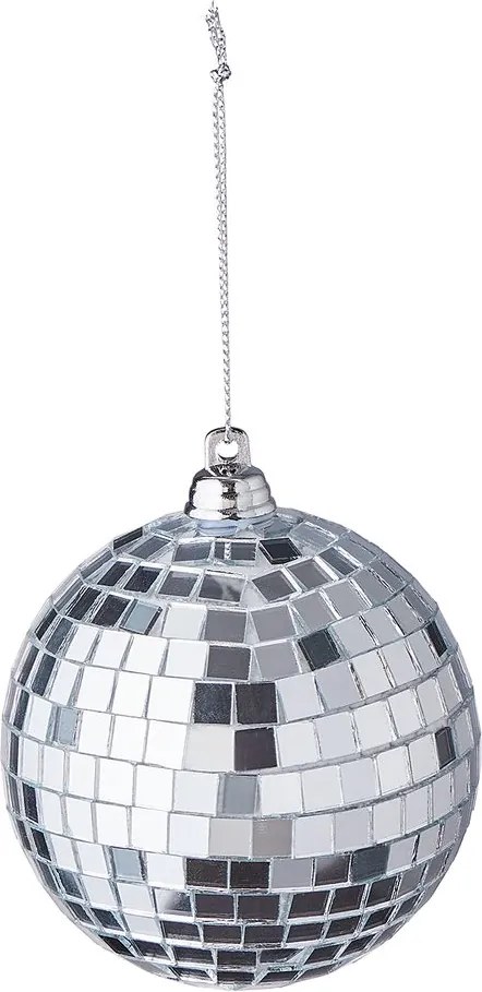HANG ON karácsonyfadísz disco gömb, Ø8cm ezüst