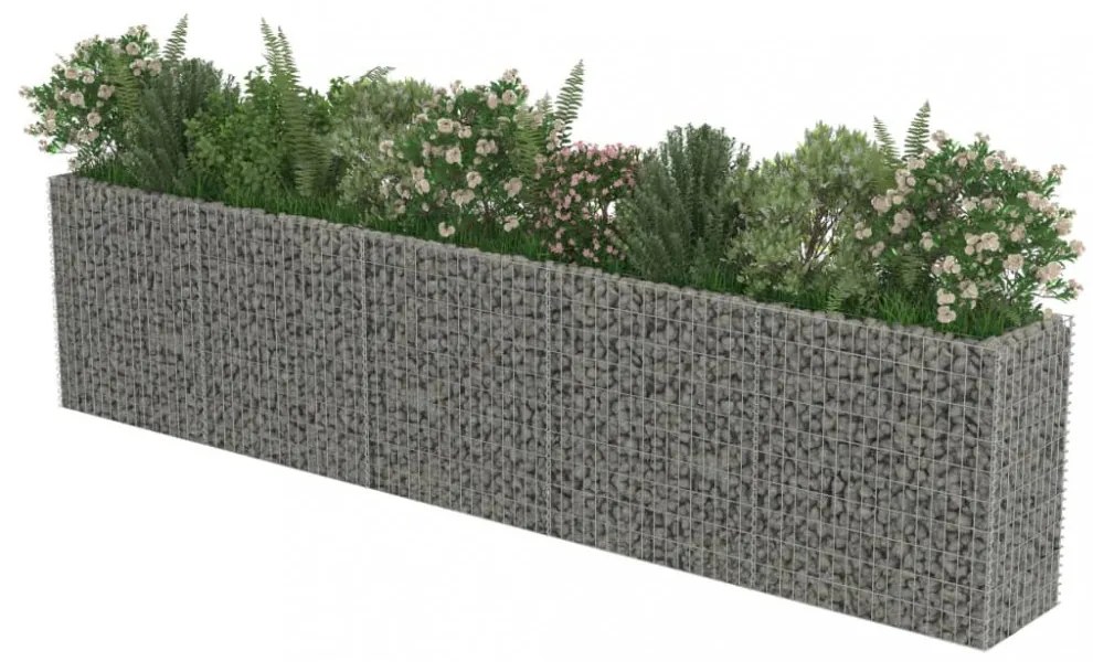 horganyzott acél gabion magaságyás 450 x 50 x 100 cm