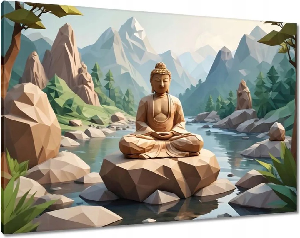 Vászonkép 100x70 Buddha origami