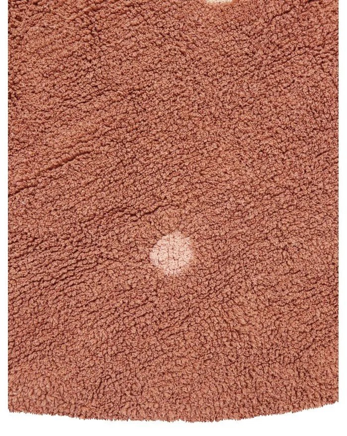 Téglavörös mosható kézi szövésű pamut gyerek szőnyeg ø140 cm Round Dot Chestnut – Lorena Canals