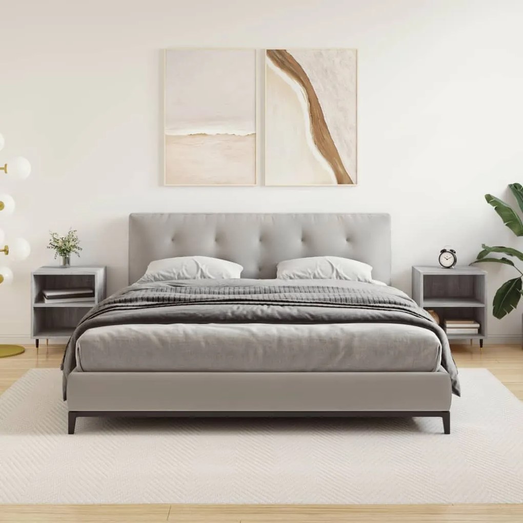 2 db szürke-sonoma színű szerelt fa éjjeliszekrény 40x30x50 cm