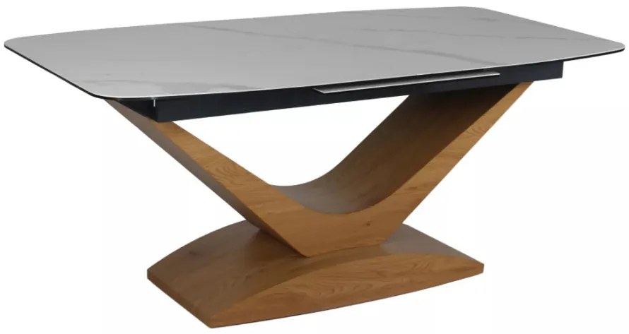 Dolce bővíthető kerámia étkezőasztal fehér/tölgy 180-240 cm