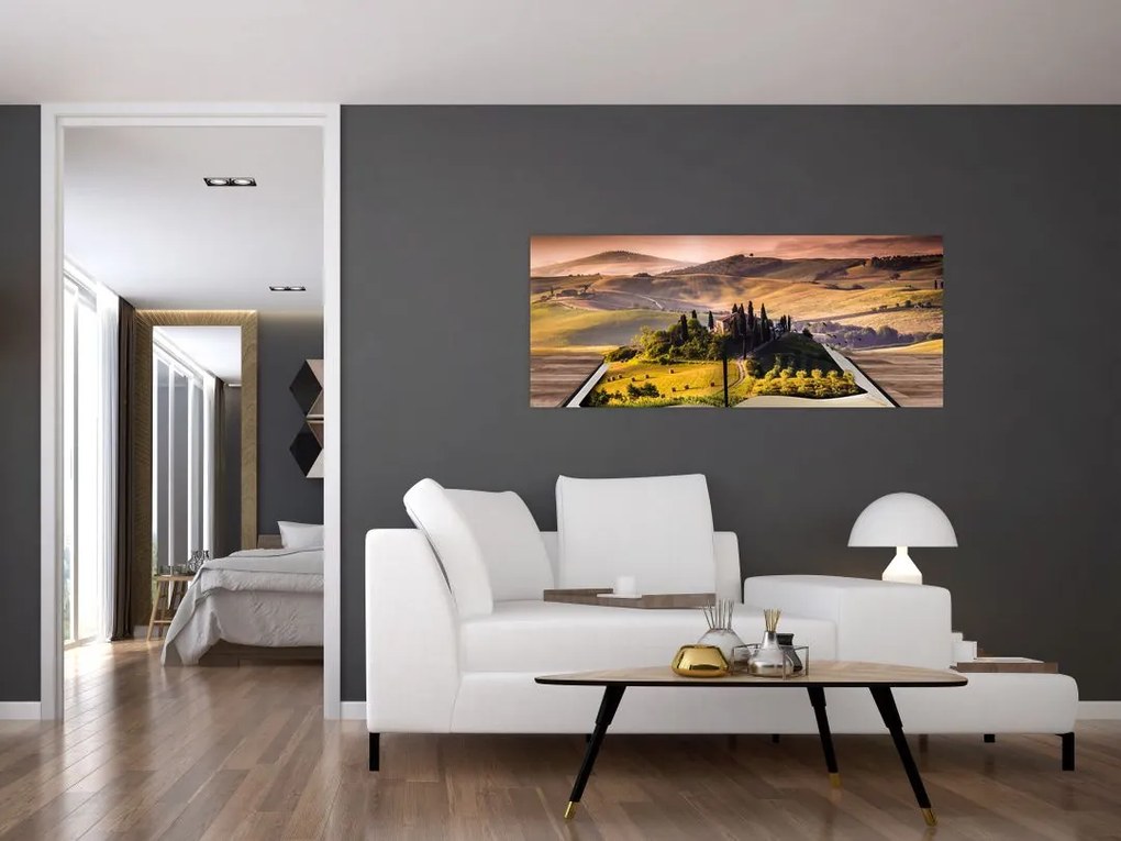 A táj egy könyvben képe (120x50 cm)