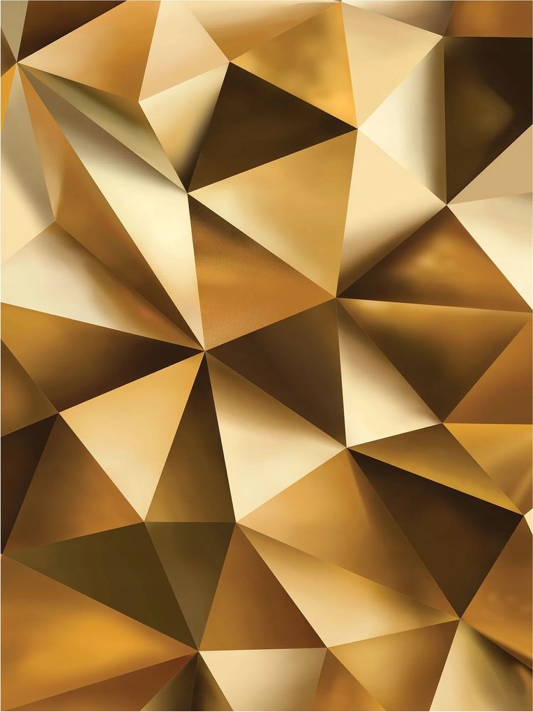 Fotótapéta Arany háromszögek Absztrakt Metál Geometria 206x275 +ragasztó