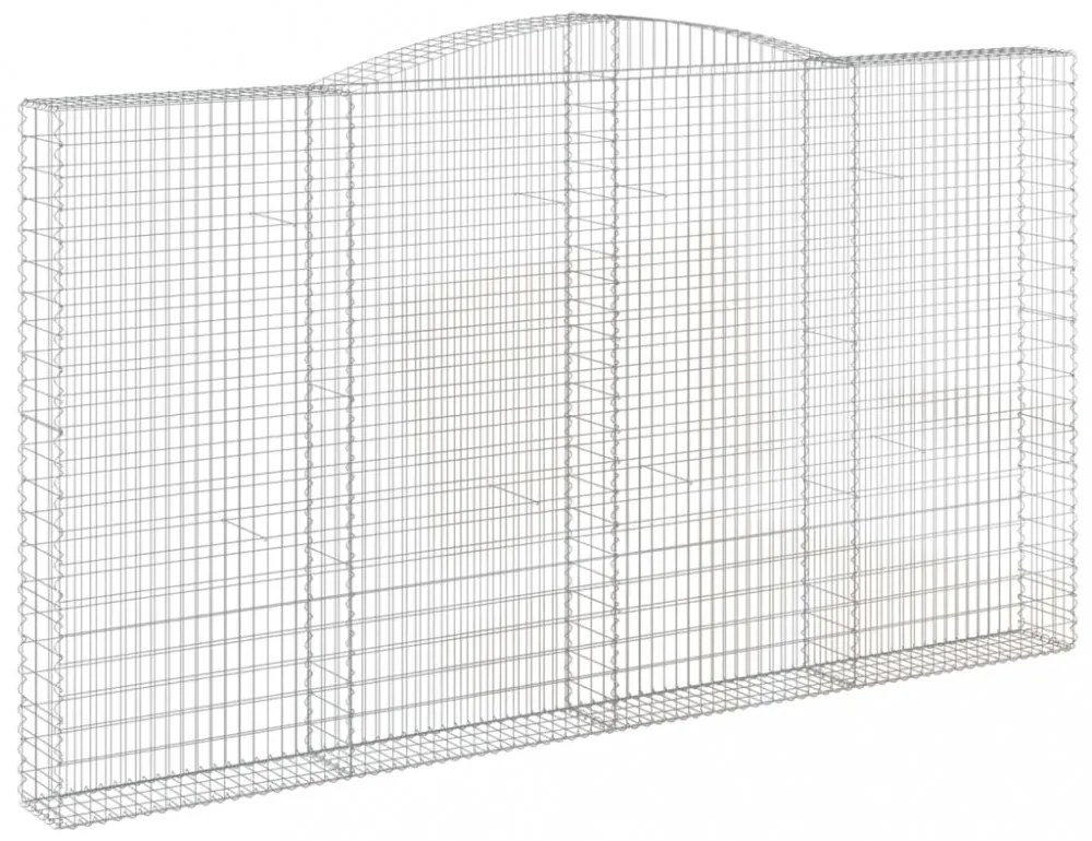 vidaXL 2 db íves horganyzott vas gabion kosár 400x30x220/240 cm