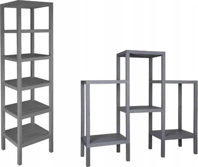 Fürdőszobai könyvespolc Antracit Sev Plastik 32,6 x 38,2 x 152 cm