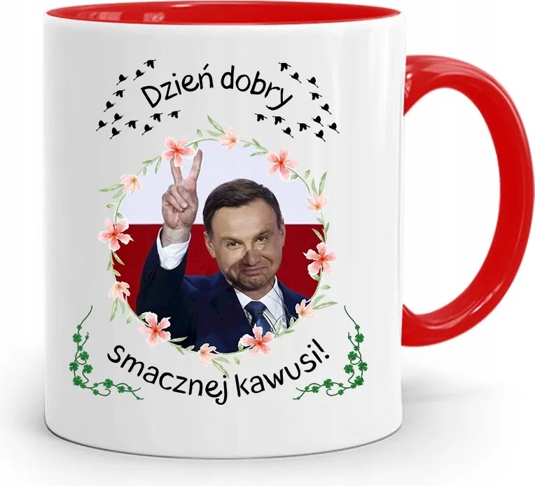 Piros Elnöki Bögre Andrzej Duda Pis Egészség felirattal
