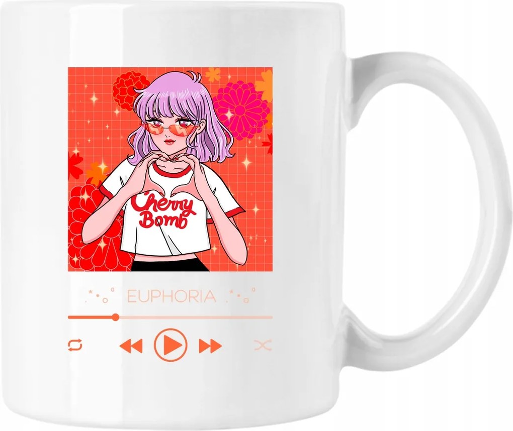 Anime Bögre Divatos Lány 4 Fehér 330ml