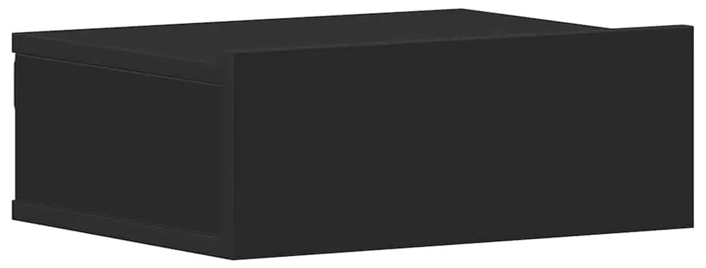 Fekete szerelt fa függő éjjeliszekrény 40 x 30 x 15 cm