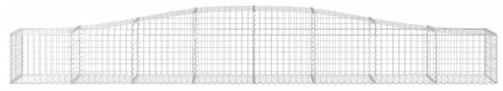 vidaXL 3 db íves horganyzott vas gabion kosár 400x50x40/60 cm