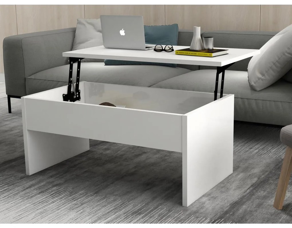 Összecsulható kávésasztal AKILLI 44,8x90 cm fehér