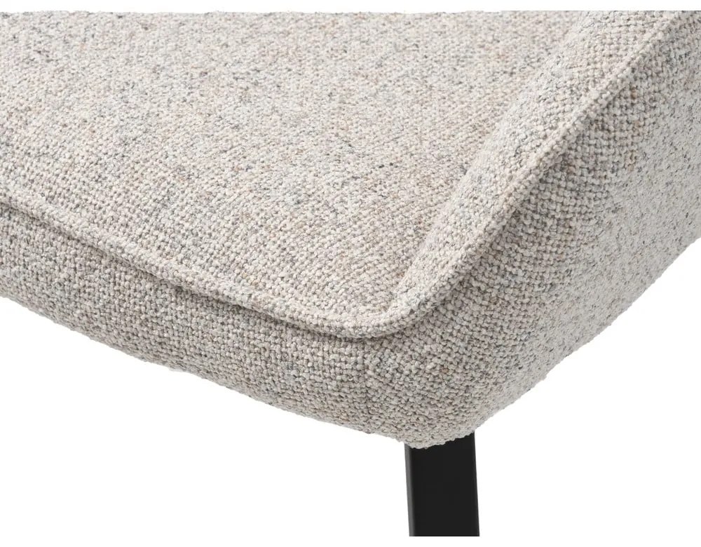 Világosszürke kárpitozott karfás étkezőfotel Alma – Unique Furniture