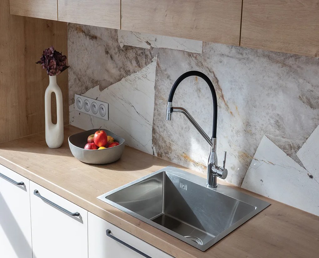 Laveo Colina, magas mosogatócsaptelep U-alakú kifolyóval, matt fekete, LAV-BCO_B78D