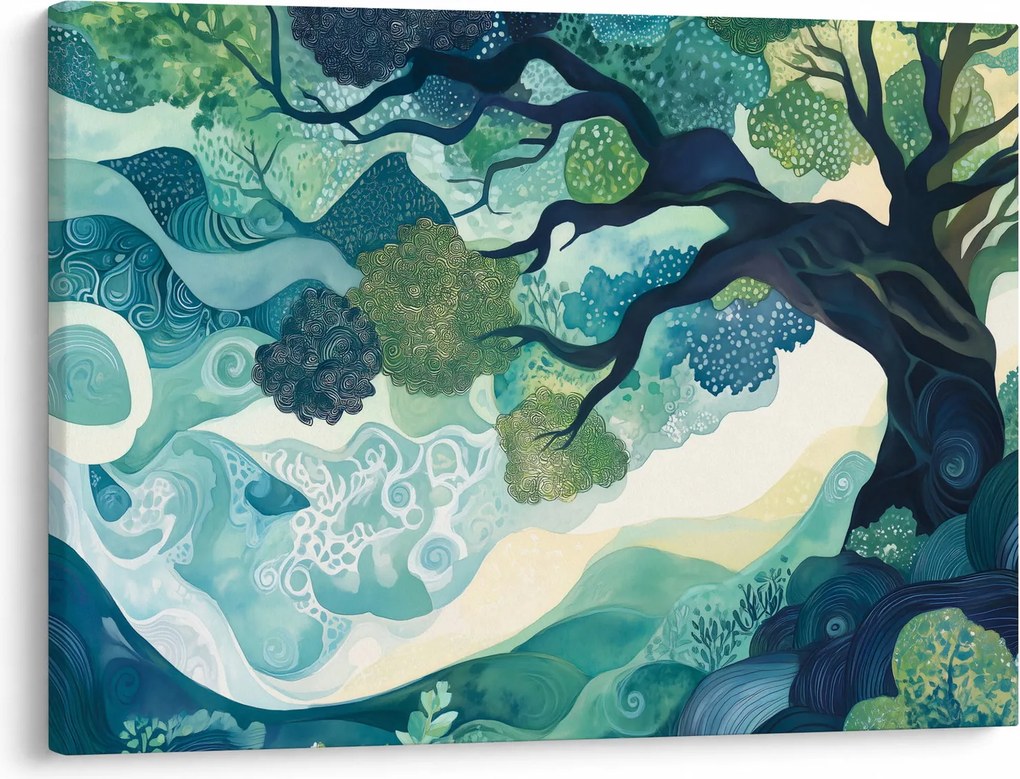 Kép – Az életfa zöld lombkoronája (70x50 cm)