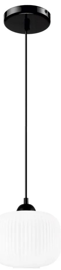 Csillár zsinóron HARMA 1xE27/15W/230V átm. 20 cm fehér/fekete