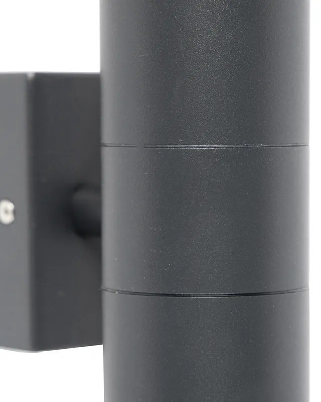 Kültéri fali lámpa sötétszürke 2 lámpás IP44 - Duo