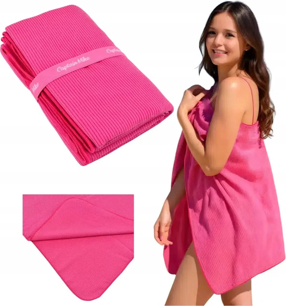 Gyorsan száradó mikroszálas strandtörölköző bordázott medencéhez 175x110 cm