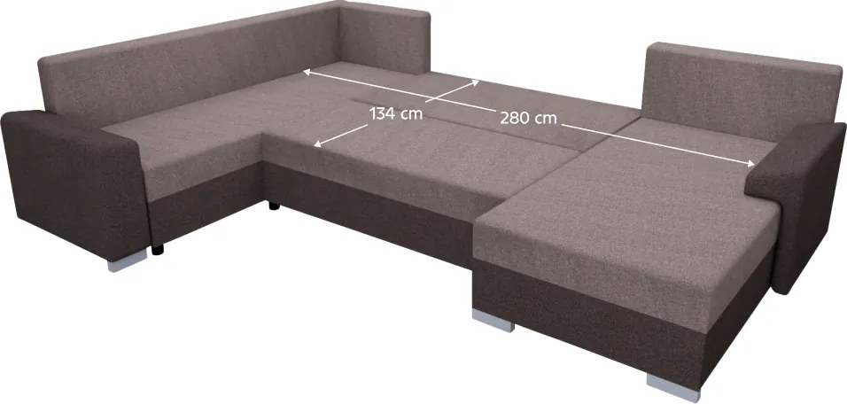 Univerzális ülőgarnitúra, sötétbarna/világosszürke Taupe, ANDRES U UNI