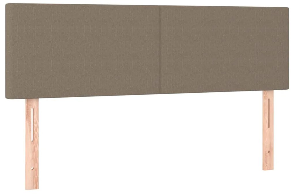 tópszínű szövet rugós és LED-es ágy matraccal 140x200 cm