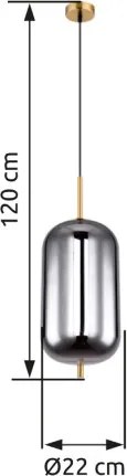 GLOBO 15345H2MM BLACKY Egyágú Függesztett Lámpa IP20