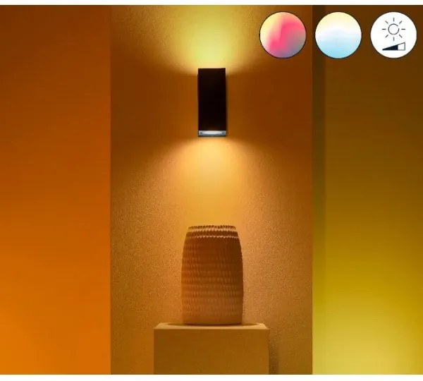 WiZ -LED RGBW Dimmelhető fali lámpa UP&DOWN 2xGU10/4,7W/230V fekete Wi-Fi