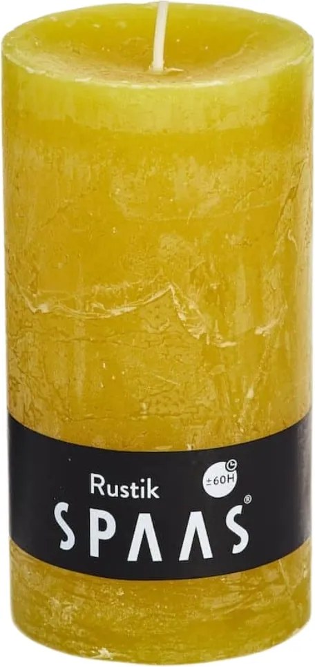 Oszlopos gyertya SPAAS RUSTIK 13 cm sárga
