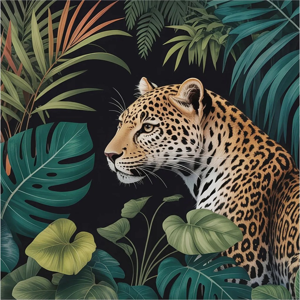 Matt Fotótapéta Flizelin Falra Egzotikus leopárd 250x250 Ragasztó