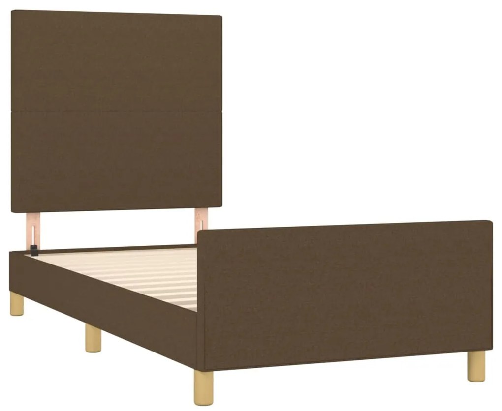sötétbarna szövet ágykeret matrac nélkül 80x200 cm