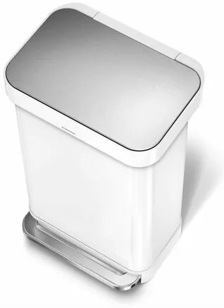 Simplehuman pedálos szemetes 45 l, fehér