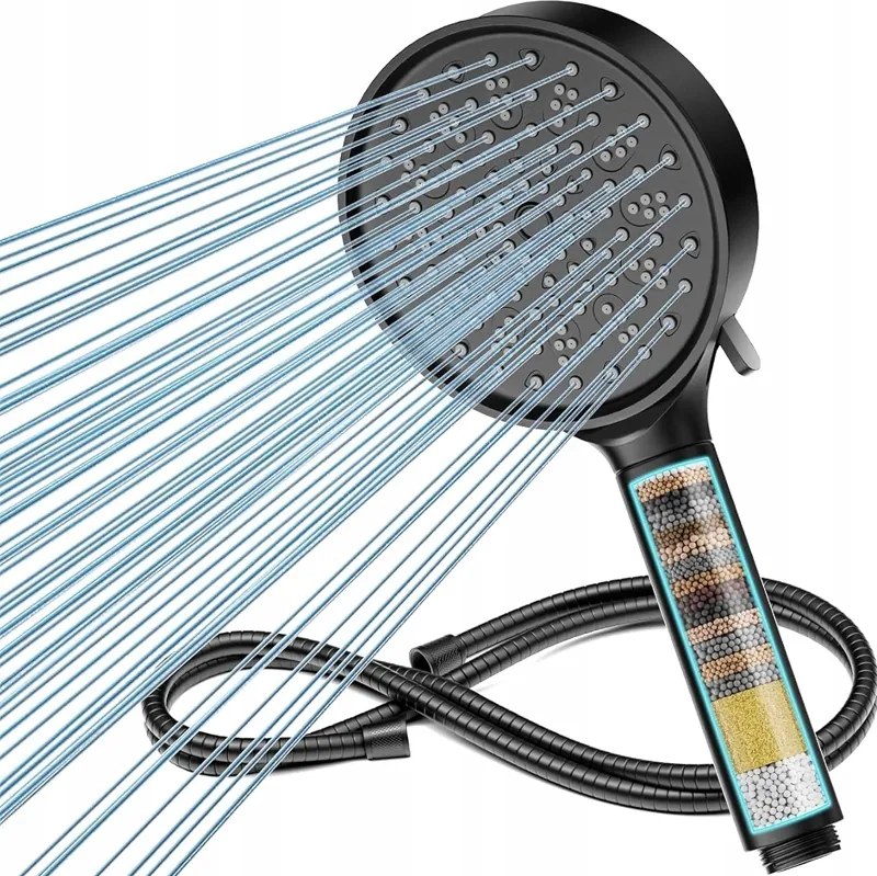 Modern fekete zuhanyfej fürdőszobai használatra